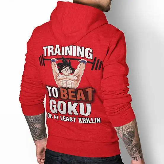 Толстовка с капюшоном Red Dragon Ball для мужчин Training To Beat Goku, хлопковая уличная одежда с принтом, пуловер свободного покроя, унисекс, аниме, тренировки, юмор, дизайн 
Толстовка с капюшоном Red Dragon Ball для мужчин Training To Beat Goku, хлопковая уличная одежда с принтом, пуловер свободного покроя, унисекс, аниме, тренировки, юмор, дизайн