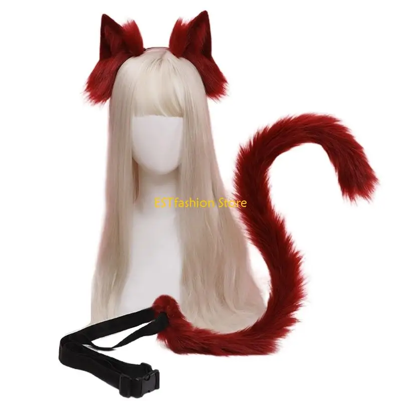 Y5GC 2Pcs/Set Handmade Furry Animal Cats Ear Tail Set KC Plush Ear Hairhoop
Y5GC 2Pcs/Set Handmade Furry Animal Cats Ear Tail Set KC Plush Ear Hairhoop