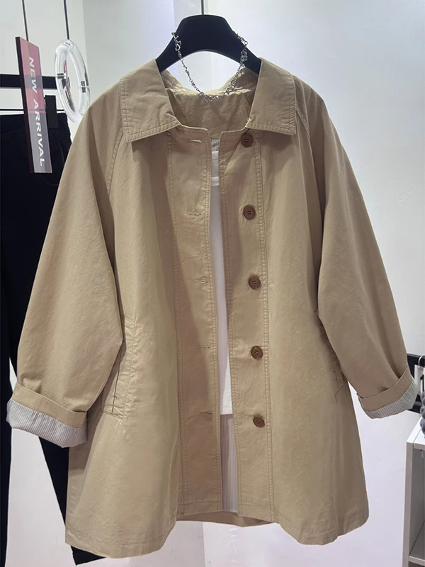 Kaki Color Women's Long Jacket Spring Autumn New Style Korean Loose Super Beautiful Clothes Polyester Fabric Not Deformable
Kaki Color Women's Long Jacket Spring Autumn New Style Korean Loose Super Beautiful Clothes Polyester Fabric Not Deformable