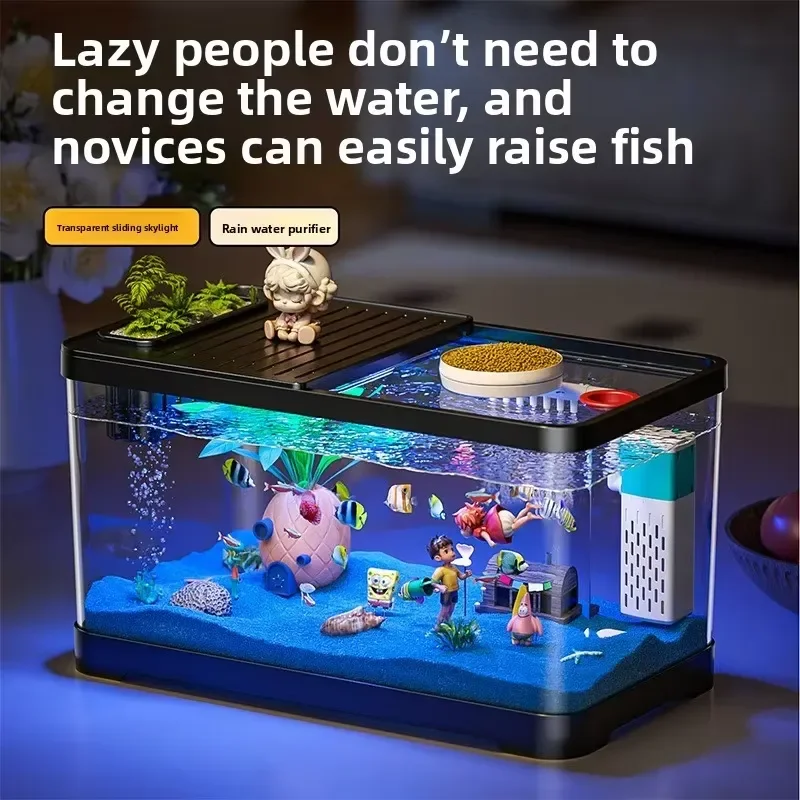 Desktop Transparent Sliding Cover for Fish Tank Aquarium Ecological Tank with Integrated Filtration and Oxygenation Landscape
Desktop Transparent Sliding Cover for Fish Tank Aquarium Ecological Tank with Integrated Filtration and Oxygenation Landscape