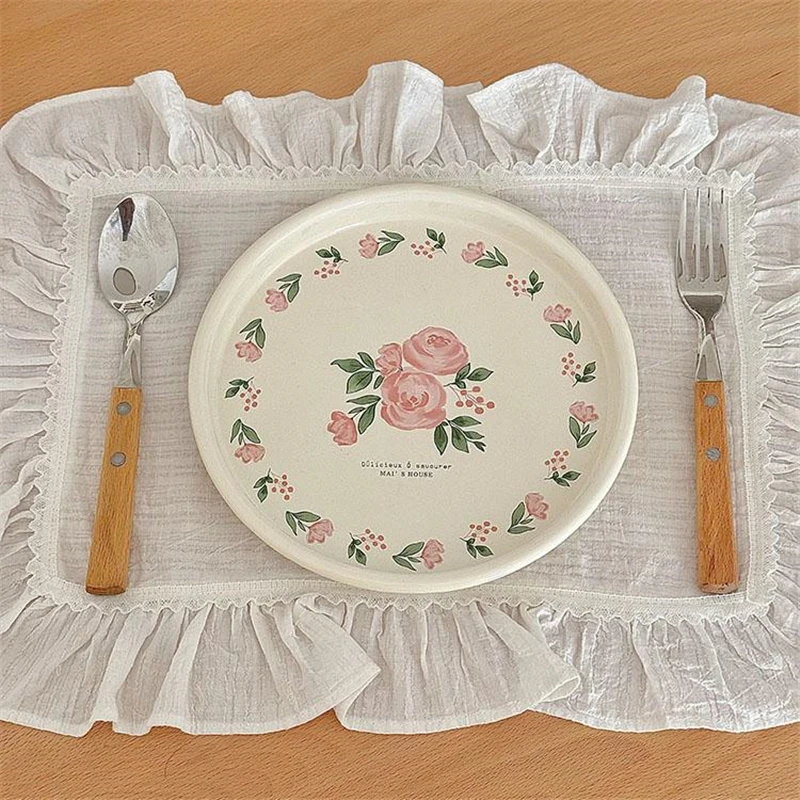 Enamel Round Tray French Vintage Rose Baking Plate Breakfast Dessert Tray Thickened Enamel Living Room Storage Tray Home Decor
Enamel Round Tray French Vintage Rose Baking Plate Breakfast Dessert Tray Thickened Enamel Living Room Storage Tray Home Decor