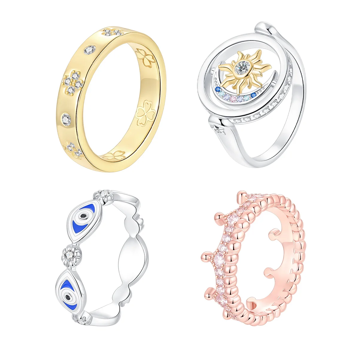 925 sterling silver Ring Crown Devil's Eye Cross love Original 925 Finger Ring DIY Women Fine Jewelry women Gift
925 sterling silver Ring Crown Devil's Eye Cross love Original 925 Finger Ring DIY Women Fine Jewelry women Gift