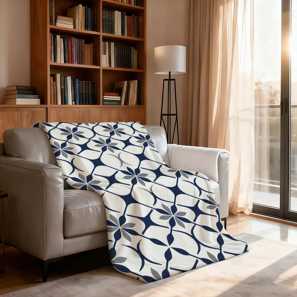 Blue and white geometric floral pattern Blanket Soft Throw Blanket for Home Bedroom Bed Sofa Picnic Travel Office Blanket Gift
Blue and white geometric floral pattern Blanket Soft Throw Blanket for Home Bedroom Bed Sofa Picnic Travel Office Blanket Gift