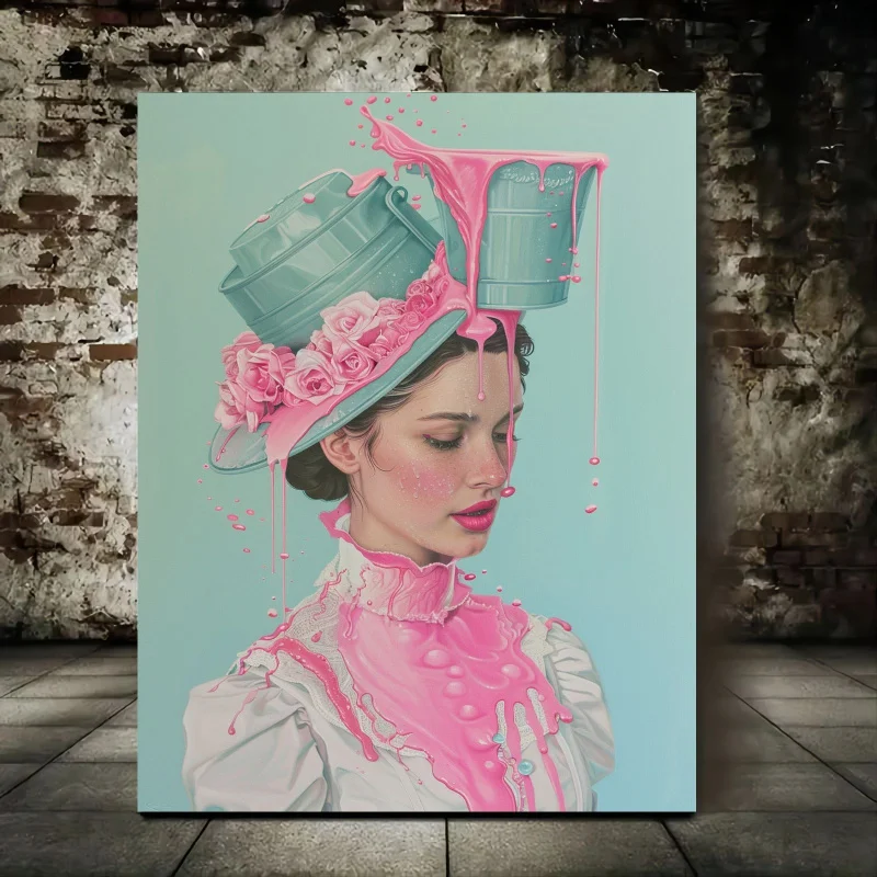 Chic Victorian Woman With Pink Paint Bucket Canvas Art - Wooden Framed Wall Decor For Living Room, 11.8X15.7 Inches
Chic Victorian Woman With Pink Paint Bucket Canvas Art - Wooden Framed Wall Decor For Living Room, 11.8X15.7 Inches