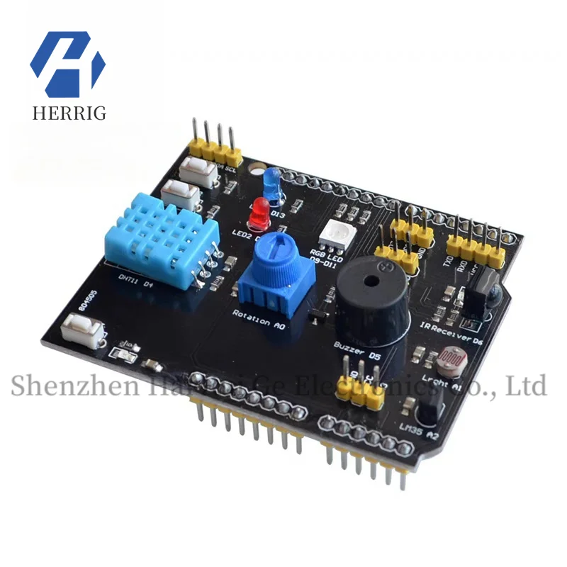 1PCS 9-in-1 Multi-function Expansion Board DHT11 Temperature & Humidity LM35 Temperature Buzzer compatible with UNO
1PCS 9-in-1 Multi-function Expansion Board DHT11 Temperature & Humidity LM35 Temperature Buzzer compatible with UNO