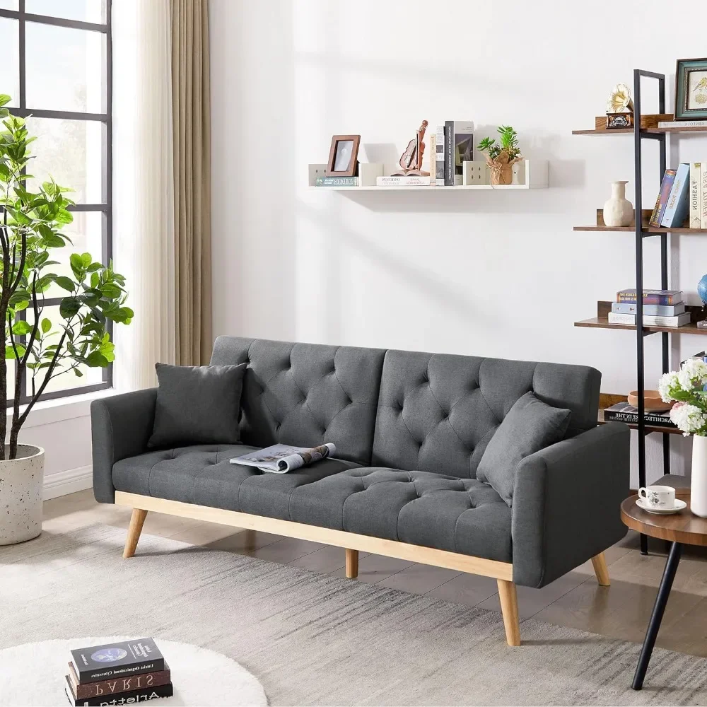 Sleeper Sofa Couch With Removable Armrests for Living Room Convertible Bed Folding Linen Fabric Sofa Bed Couch With Two Pillows
Sleeper Sofa Couch With Removable Armrests for Living Room Convertible Bed Folding Linen Fabric Sofa Bed Couch With Two Pillows