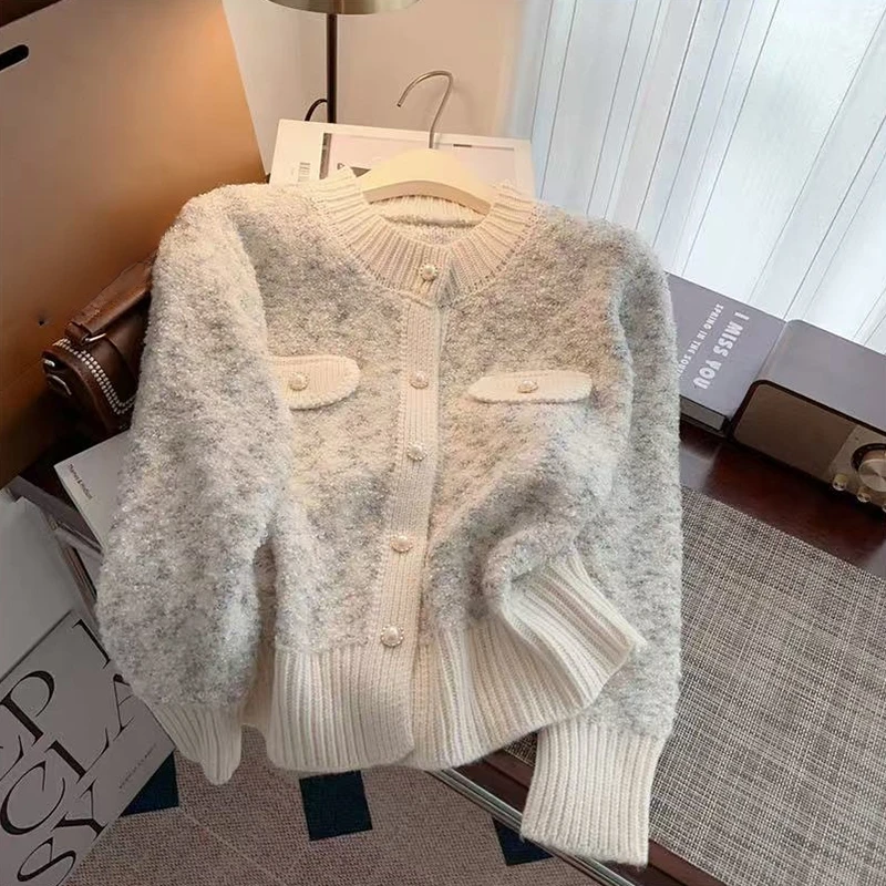 Autumn Winter Elegant Women Cardigan Korean Chic Thick Warm Single Breasted Sweater Y2k Female Casual O Neck Crop Knit Coats
Autumn Winter Elegant Women Cardigan Korean Chic Thick Warm Single Breasted Sweater Y2k Female Casual O Neck Crop Knit Coats