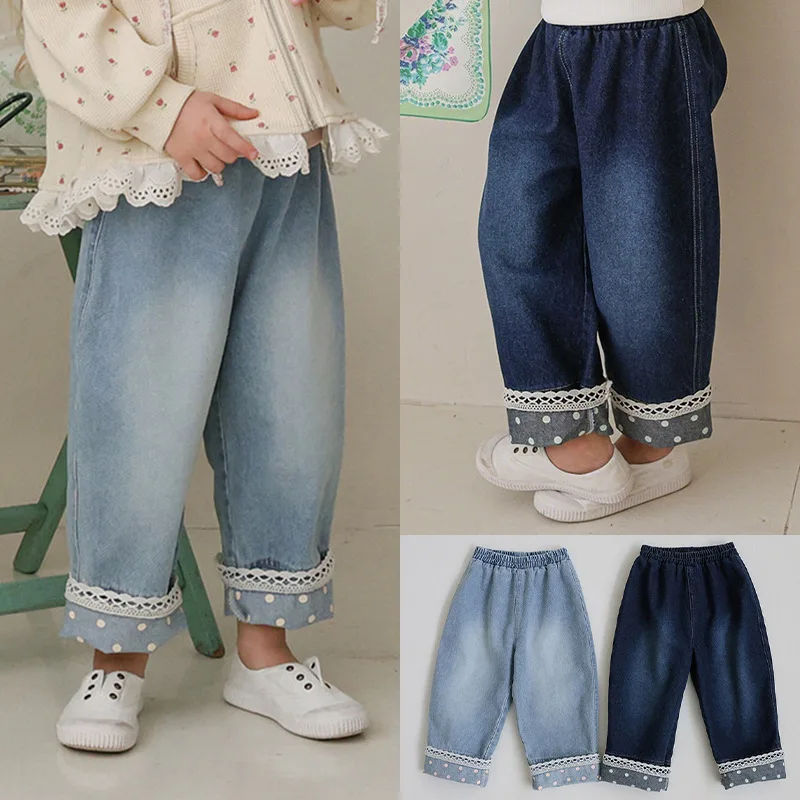 2026 Spring New Korean Children Denim Pants Girls Western Style Lace Loose Casual Wide Leg Radish Jeans
2026 Spring New Korean Children Denim Pants Girls Western Style Lace Loose Casual Wide Leg Radish Jeans