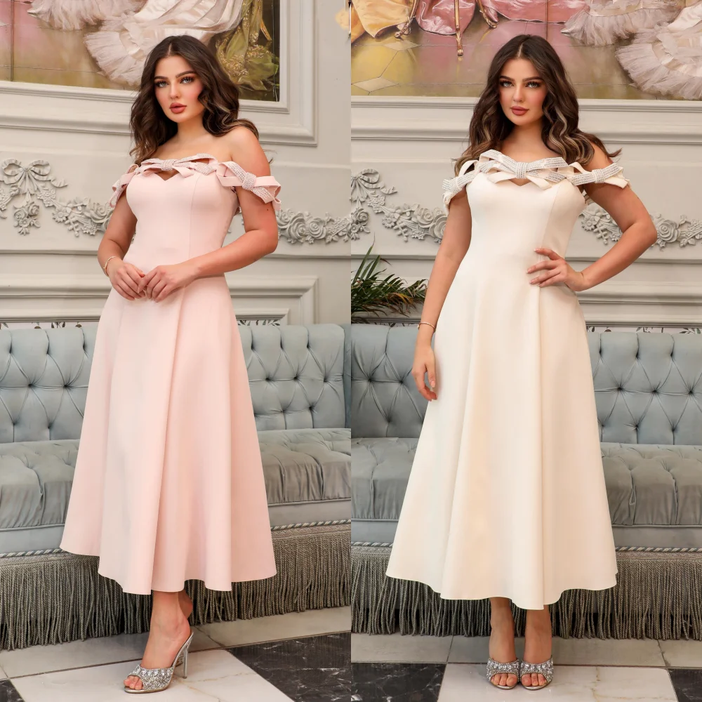Customized Jersey Bow Beading Off-the-shoulder A-line Midi Dresses Bespoke Occasion Party Fashion Simple Matching
Customized Jersey Bow Beading Off-the-shoulder A-line Midi Dresses Bespoke Occasion Party Fashion Simple Matching