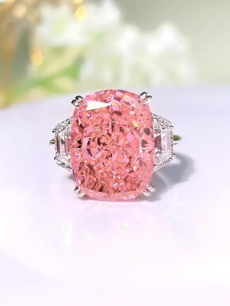 Luxury Redion Pink Diamond 12 Carat Ring for Women 925 Silver Micro Inlaid High End Jewelry, Imported High Carbon Diamond
Luxury Redion Pink Diamond 12 Carat Ring for Women 925 Silver Micro Inlaid High End Jewelry, Imported High Carbon Diamond