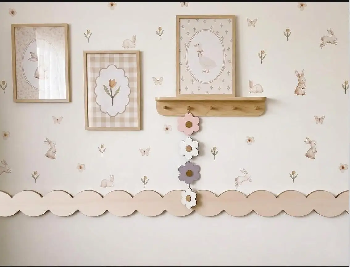 20pcs Wavy Wood Molding Kit - Scalloped Wall Border for Children's and Baby's Room - Wooden Wall Decoration - DIY Painted Border
20pcs Wavy Wood Molding Kit - Scalloped Wall Border for Children's and Baby's Room - Wooden Wall Decoration - DIY Painted Border