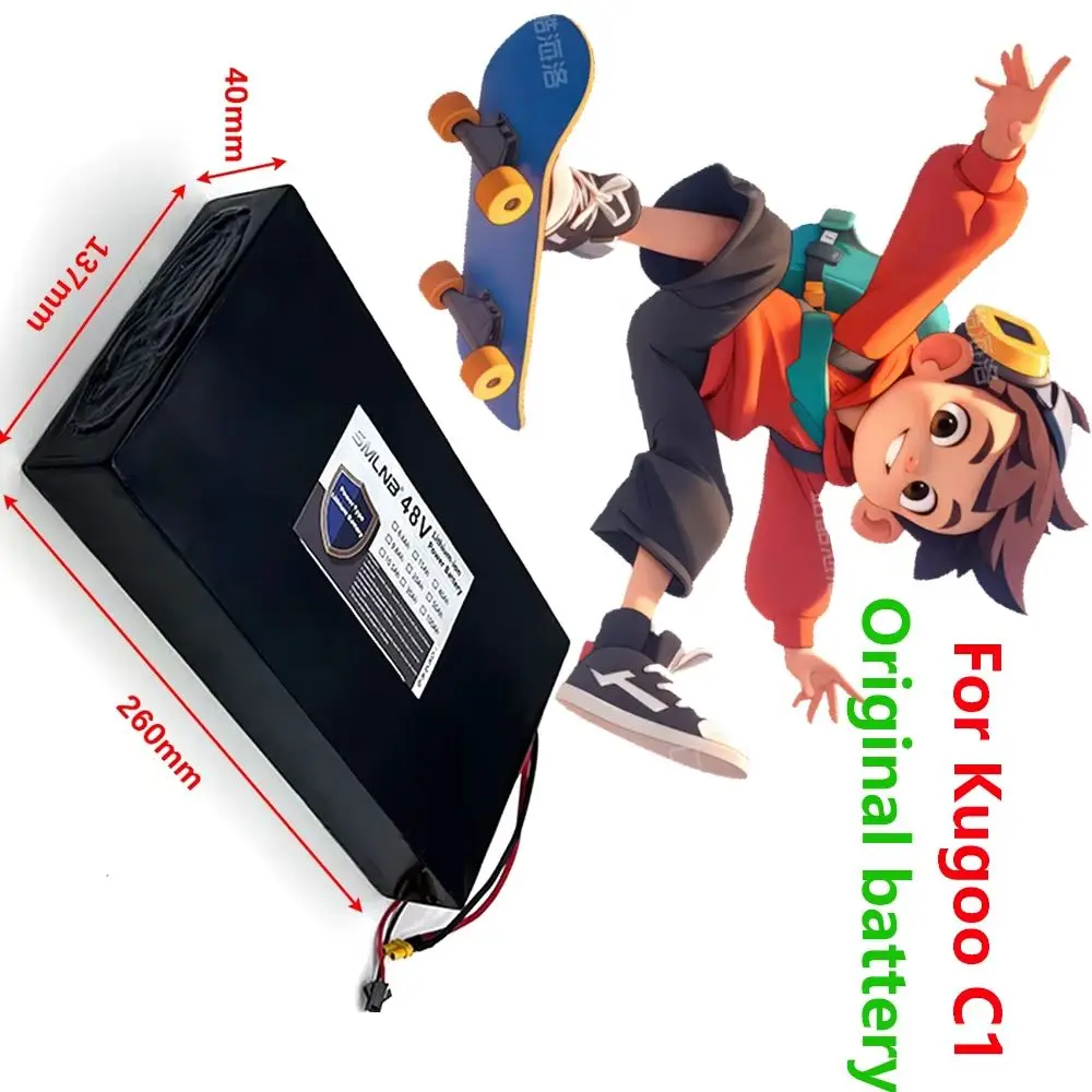 48V 15AH Original battery For Kugoo C1 plus Kirin Electric Scooter Battery 18650 13S4P 1000W with MBS 1000W Battery Pack for Sco
48V 15AH Original battery For Kugoo C1 plus Kirin Electric Scooter Battery 18650 13S4P 1000W with MBS 1000W Battery Pack for Sco