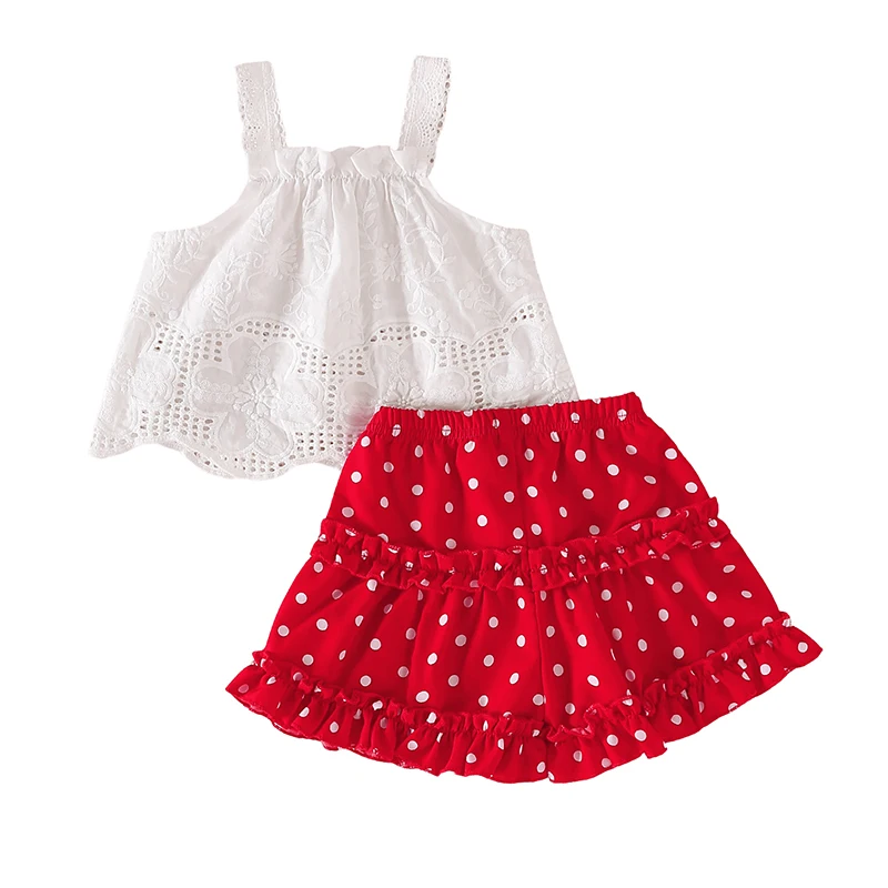 Baby Girls Shorts Set, Sleeveless Flower Camisole with Dots Print Shorts Summer Outfit
Baby Girls Shorts Set, Sleeveless Flower Camisole with Dots Print Shorts Summer Outfit