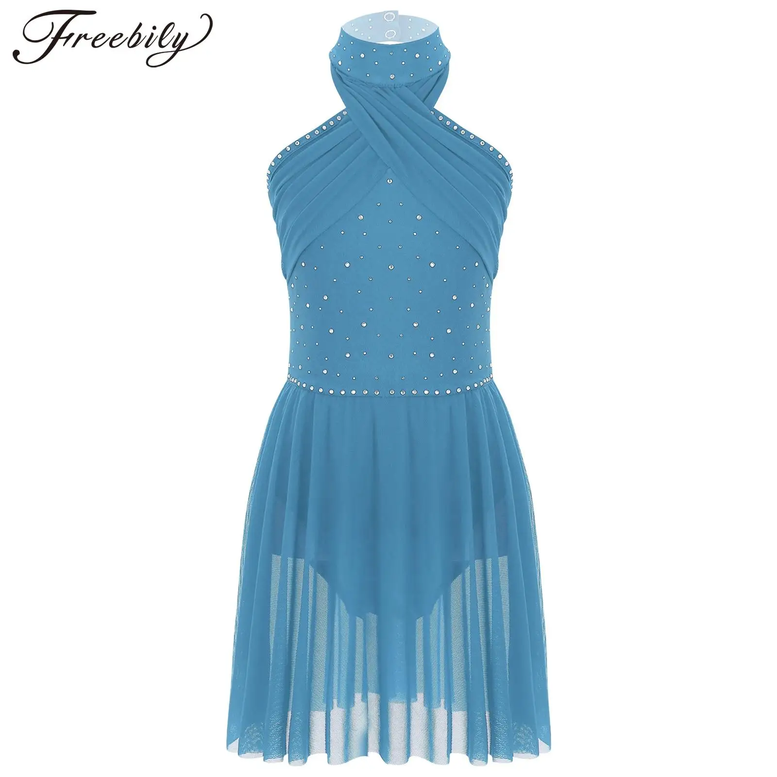 Kids Girls Ballet Tutu Leotard Dress Gymnastics Performance Costume Sleeveless Rhinestones Mesh Dancewear for Figure Skating 
Kids Girls Ballet Tutu Leotard Dress Gymnastics Performance Costume Sleeveless Rhinestones Mesh Dancewear for Figure Skating