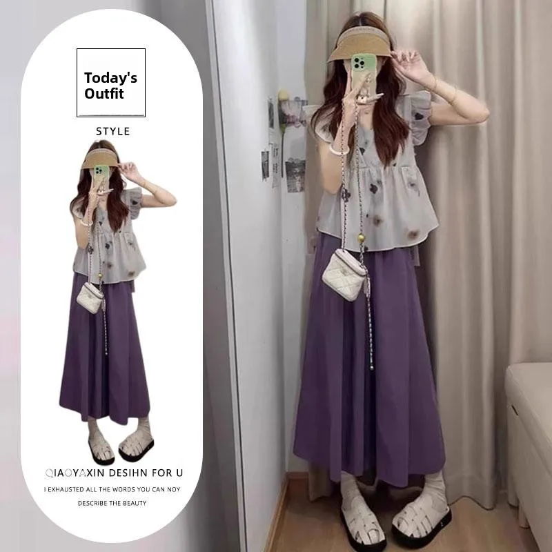 Summer Fashion Set Women's Pear Shape Clothing Salt System Shirt Slim Wide Leg Pants Two Piece Set Short Sleeve Polyester
Summer Fashion Set Women's Pear Shape Clothing Salt System Shirt Slim Wide Leg Pants Two Piece Set Short Sleeve Polyester