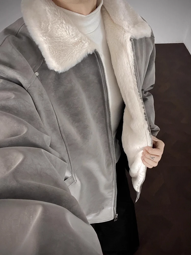 American Retro Barn Sle Thiened Warmth Men's Cotton Jaet Lamb Velvet PU Leather Winter Coat Casual Cleanfit Zipper Closure
American Retro Barn Sle Thiened Warmth Men's Cotton Jaet Lamb Velvet PU Leather Winter Coat Casual Cleanfit Zipper Closure