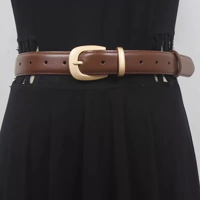 Women's Runway Fashion Gold Buckle Genuine Leather Cummerbunds Female Dress Corsets Waistband Belts Decoration Narrow Belt R023
Women's Runway Fashion Gold Buckle Genuine Leather Cummerbunds Female Dress Corsets Waistband Belts Decoration Narrow Belt R023