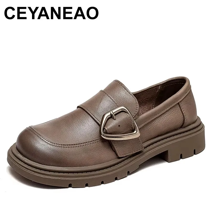 2025 Platform Loafers Women Real Leather Shoes Round Toe Metal Buckle Slip On Ladies Casual Flats Handmade
2025 Platform Loafers Women Real Leather Shoes Round Toe Metal Buckle Slip On Ladies Casual Flats Handmade
