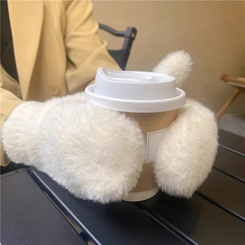 Korean INS Elegant Milky Sweet Cool Warm Plush Thickened Mittens Autumn Winter Lovely Furry Knit Gloves Kawaii Fingerless Gloves
Korean INS Elegant Milky Sweet Cool Warm Plush Thickened Mittens Autumn Winter Lovely Furry Knit Gloves Kawaii Fingerless Gloves