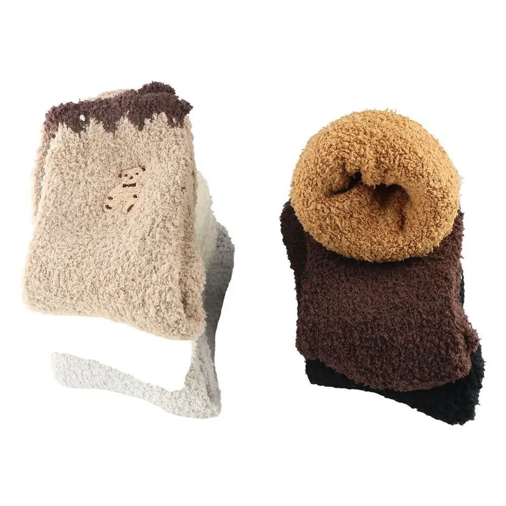 Breathable Sleeping Socks Embroidery Bear Sweet Solid Color Female Hosiery Cute Floor Socks Mid-tube Socks Coral Fleece Socks 
Breathable Sleeping Socks Embroidery Bear Sweet Solid Color Female Hosiery Cute Floor Socks Mid-tube Socks Coral Fleece Socks