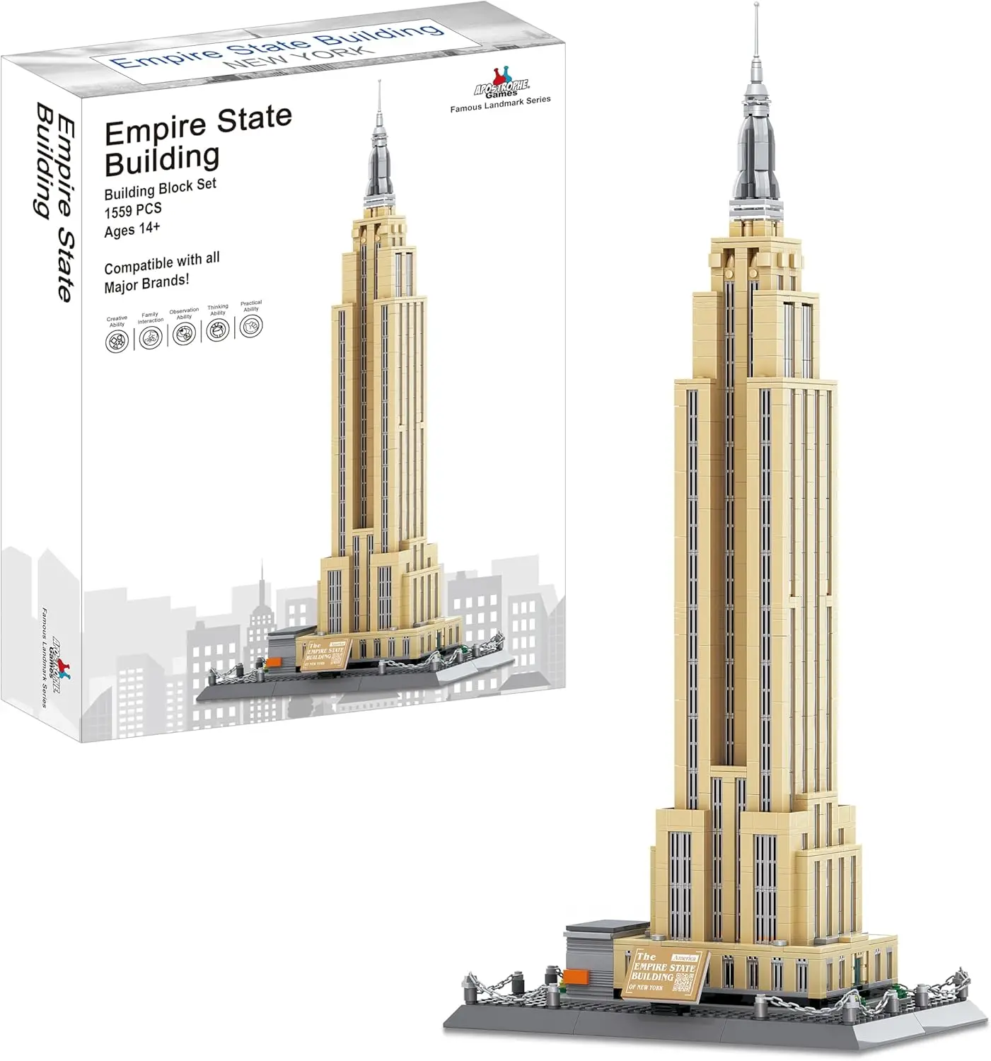 Empire State Building Block Set (1,559 Pieces) Officially Licensed Architecture Model for Room Decoration
Empire State Building Block Set (1,559 Pieces) Officially Licensed Architecture Model for Room Decoration