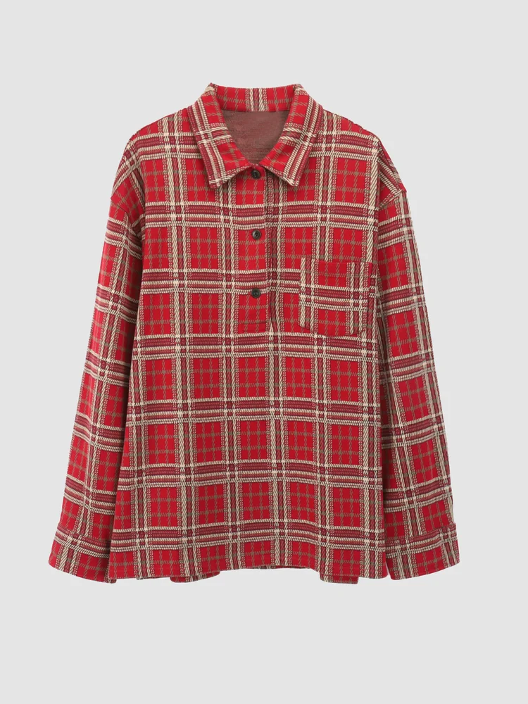 Retro Plaid Cotton irt Women's Loose Slimming Long Sve Top Vintage Sle Casual Wear Quali Material Faionable Design
Retro Plaid Cotton irt Women's Loose Slimming Long Sve Top Vintage Sle Casual Wear Quali Material Faionable Design