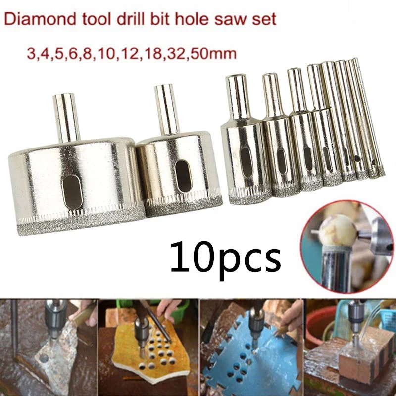 10pcs Diamond Hole Openers Glass Ceramics Marble Hole Opener Cutter Drill Bit 3mm 4mm 5mm 6mm 8mm 10mm 12mm 18mm 32mm 50mm
10pcs Diamond Hole Openers Glass Ceramics Marble Hole Opener Cutter Drill Bit 3mm 4mm 5mm 6mm 8mm 10mm 12mm 18mm 32mm 50mm