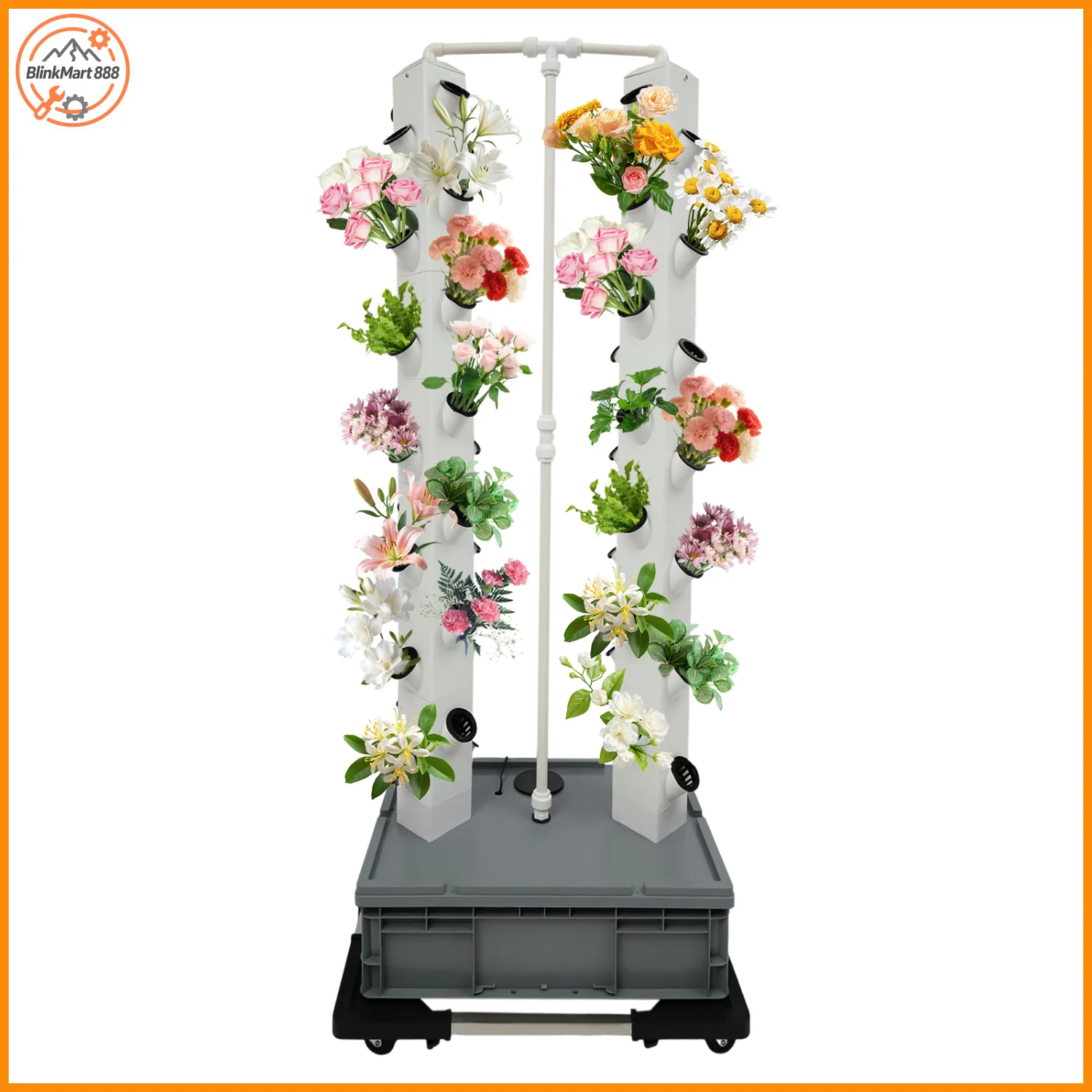 Indoor Hydroponic Growing Tower w/ Wheels| Gray 56-Hole Freestanding Home Gardening Planting and Water Pump Kit
Indoor Hydroponic Growing Tower w/ Wheels| Gray 56-Hole Freestanding Home Gardening Planting and Water Pump Kit