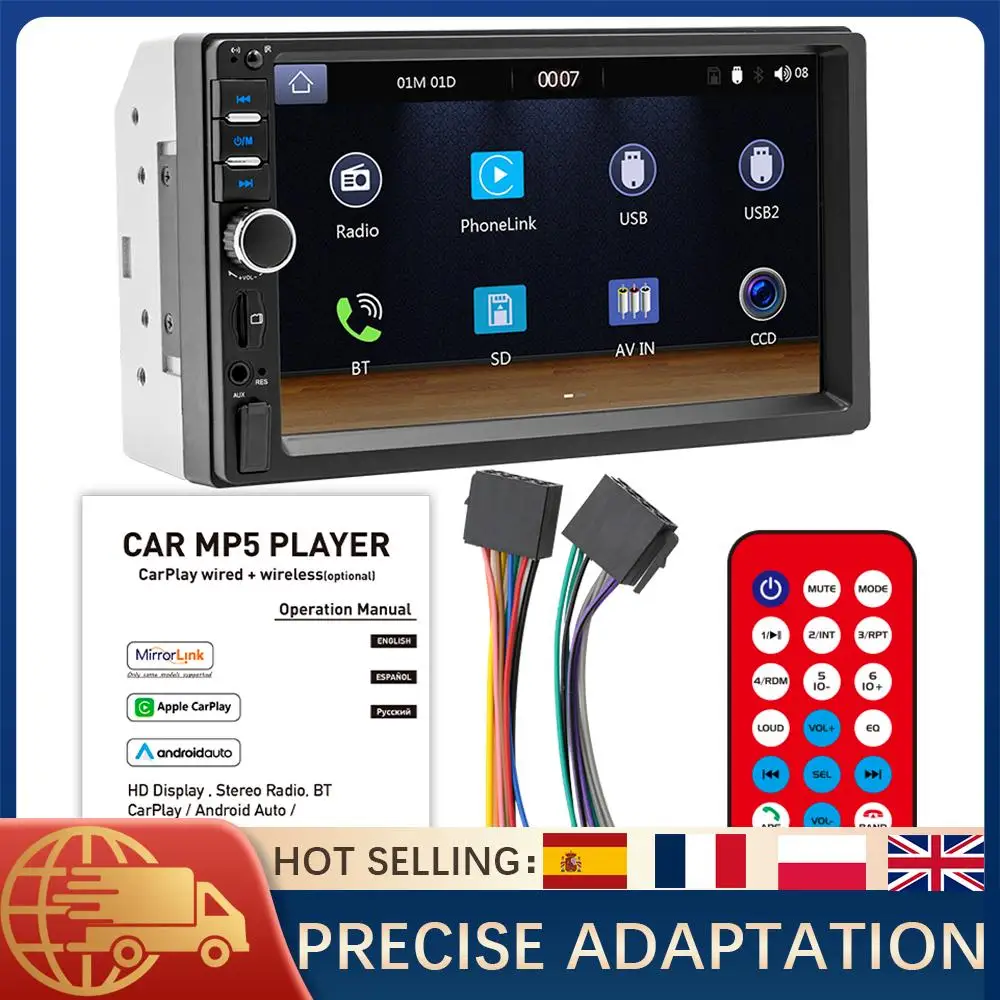 1PC 7" 2DIN Car Stereo Radio MP5 Player Touch Screen BT5.1 FM USB AUX Apple Carplay Android Auto With Remote Control Universal
1PC 7" 2DIN Car Stereo Radio MP5 Player Touch Screen BT5.1 FM USB AUX Apple Carplay Android Auto With Remote Control Universal