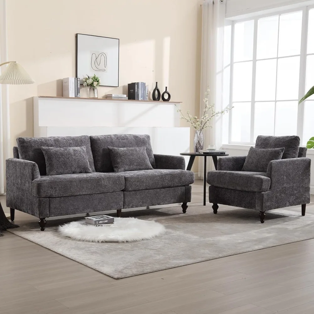 2 Pieces Living Room Furniture Sets, Loveseat Couch and Accent Chair, Mid-Century Modern Sofa Set for Living Room, Apartment
2 Pieces Living Room Furniture Sets, Loveseat Couch and Accent Chair, Mid-Century Modern Sofa Set for Living Room, Apartment