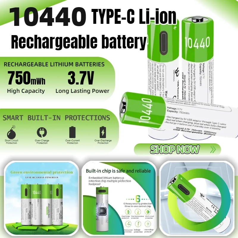 Original 3.7V 10440 Li-ion Rechargeable Battery 3A 350mAh Button Top for Headlamp Flashlight Torch Vape Mechanical Mod
Original 3.7V 10440 Li-ion Rechargeable Battery 3A 350mAh Button Top for Headlamp Flashlight Torch Vape Mechanical Mod
