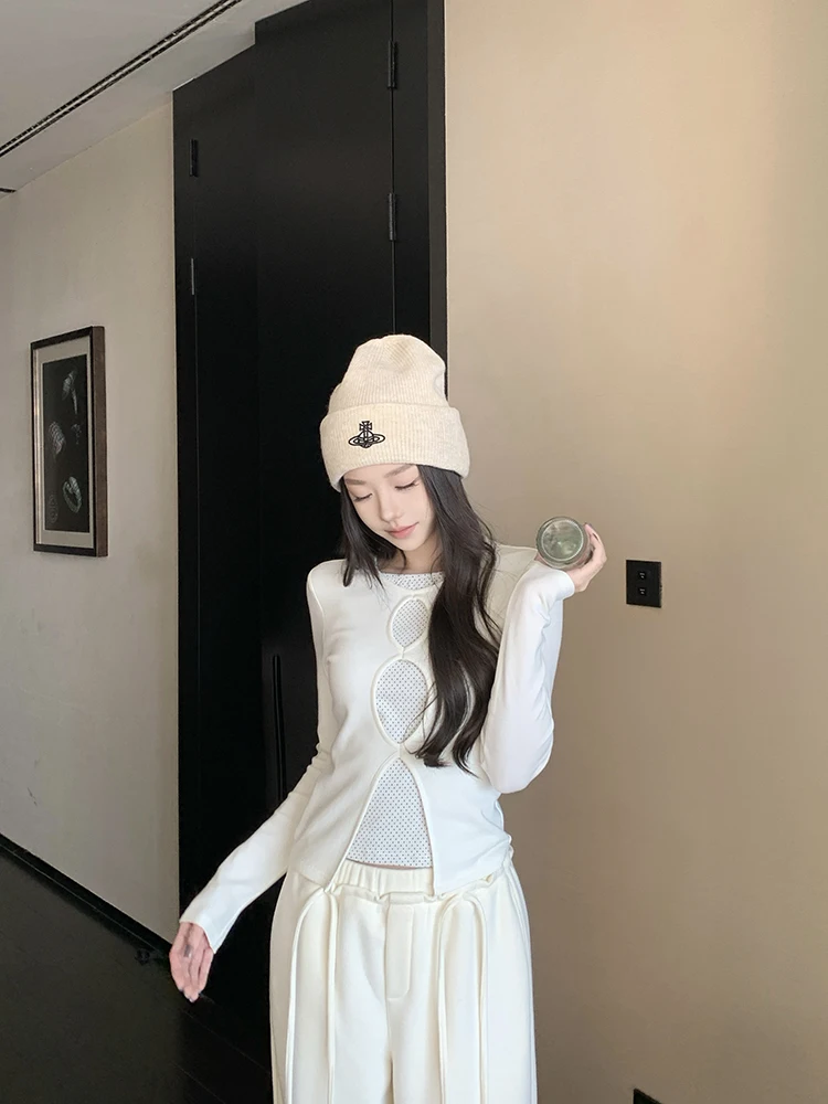 Женская базовая футболка Sasaouni с длинным рукавом, корейский дизайн, осенне-зимняя модная футболка, нижний слой одежды
Женская базовая футболка Sasaouni с длинным рукавом, корейский дизайн, осенне-зимняя модная футболка, нижний слой одежды