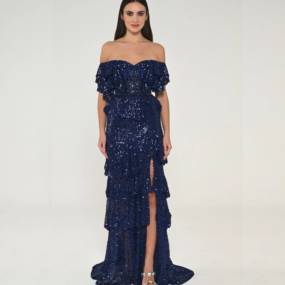 Customized High Quality Luxury Sparkle Evening Dress Sequined Tiered Long Dresses Bespoke Occasion Grace Prom Party Gown Formal
Customized High Quality Luxury Sparkle Evening Dress Sequined Tiered Long Dresses Bespoke Occasion Grace Prom Party Gown Formal