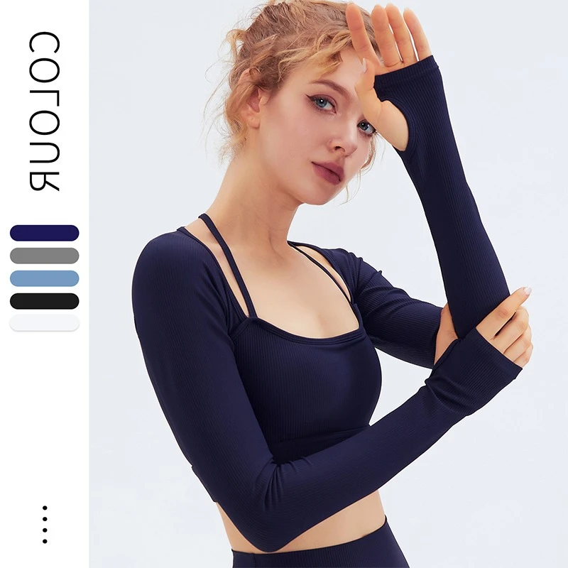 Sports fast drying fitness clothing Tight long sleeve yoga clothing with chest pad
Sports fast drying fitness clothing Tight long sleeve yoga clothing with chest pad