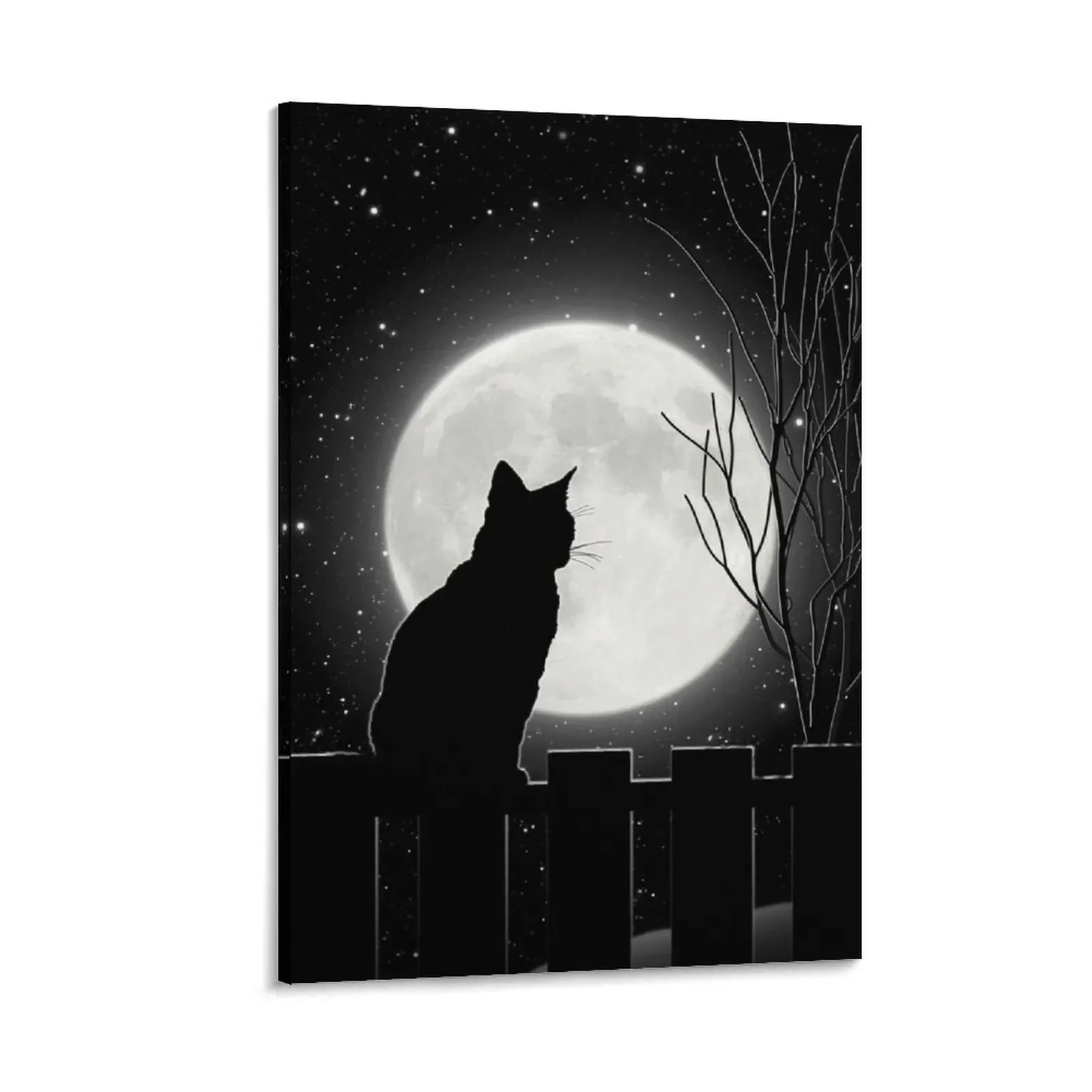 Silent night Cat looking at the full moon Canvas Painting decor anime figure Decor for room posters anime
Silent night Cat looking at the full moon Canvas Painting decor anime figure Decor for room posters anime