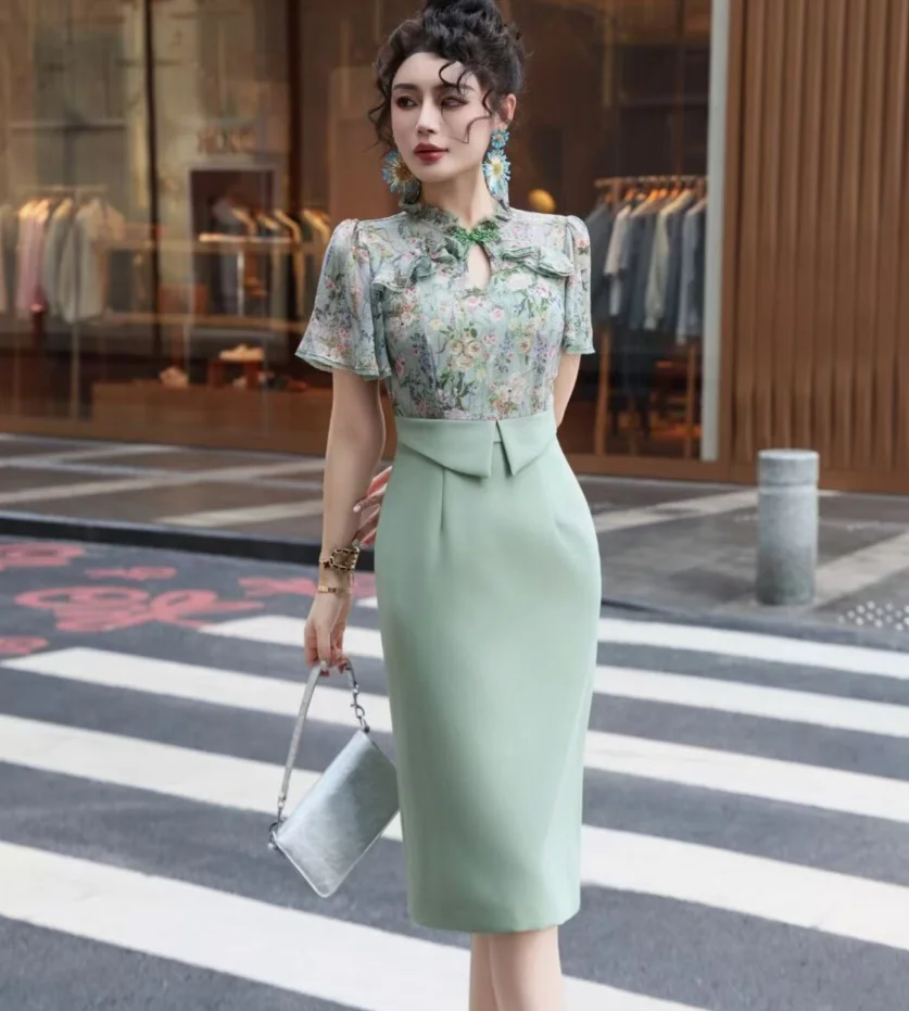 XXL Bodycon Dress 2025 Summer Cocktail Party Women Elegant Floral Print Patchwork Short Sleeve Midi Party Purple Green Dress
XXL Bodycon Dress 2025 Summer Cocktail Party Women Elegant Floral Print Patchwork Short Sleeve Midi Party Purple Green Dress