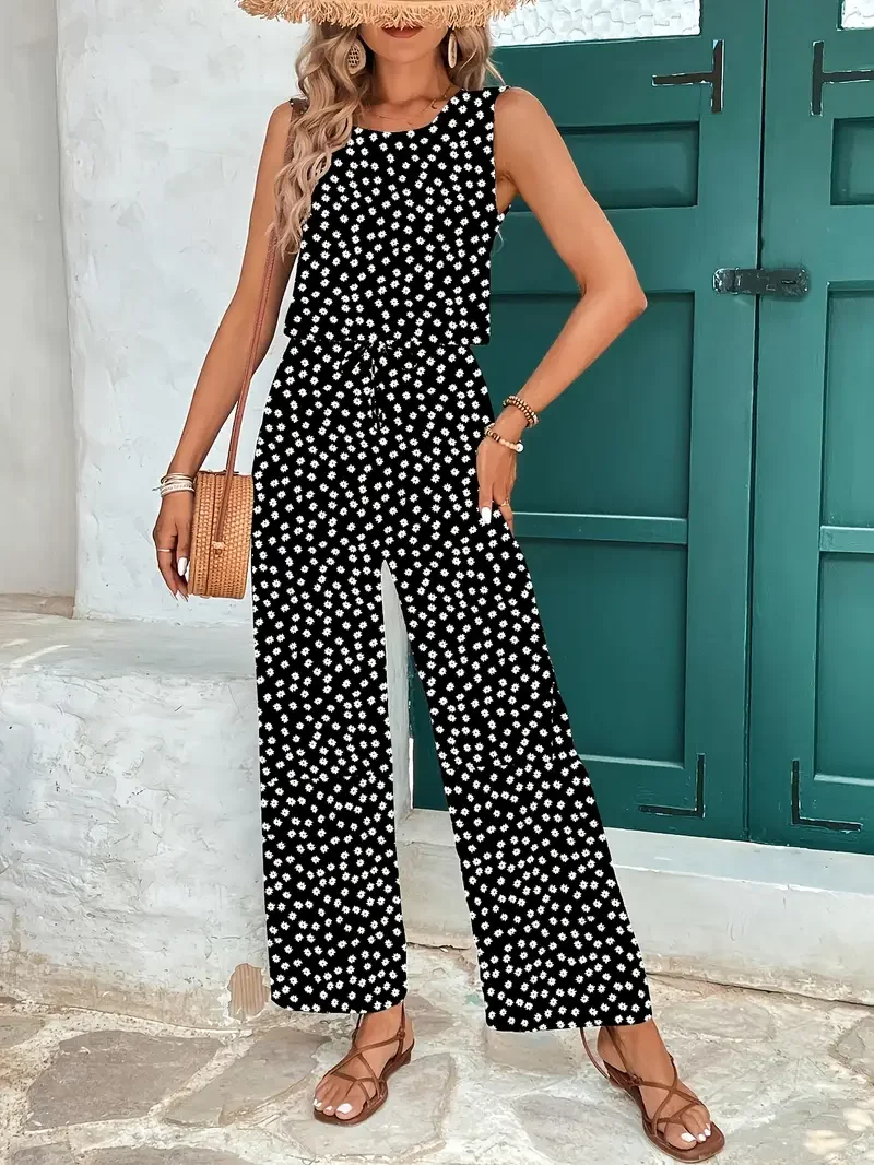 Women's Elegant Polka Dot Casual Sleeveless Round Neck Jumpsuit Ladies Fashion Spring & Summer Summer Wide Leg Tank
Women's Elegant Polka Dot Casual Sleeveless Round Neck Jumpsuit Ladies Fashion Spring & Summer Summer Wide Leg Tank