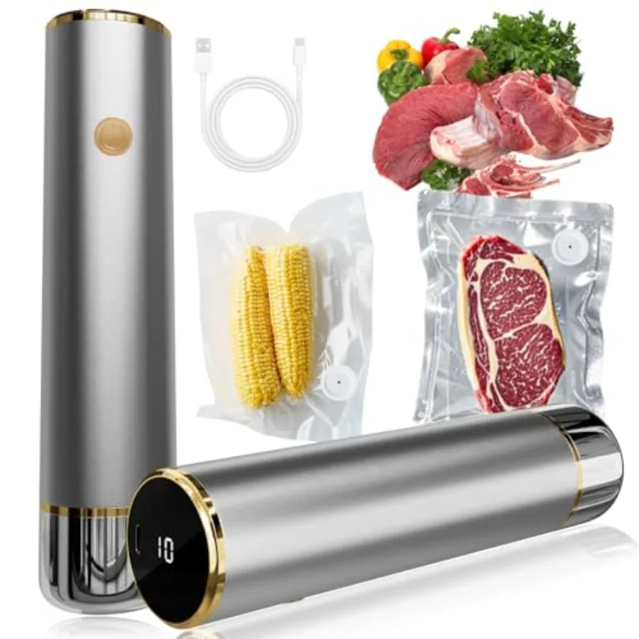 Powerful Handheld Vacuum Sealer Compact Food Saver Machine with 10 Reusable Bags Portable Design for Meal Prep Sous Vide and Lo
Powerful Handheld Vacuum Sealer Compact Food Saver Machine with 10 Reusable Bags Portable Design for Meal Prep Sous Vide and Lo