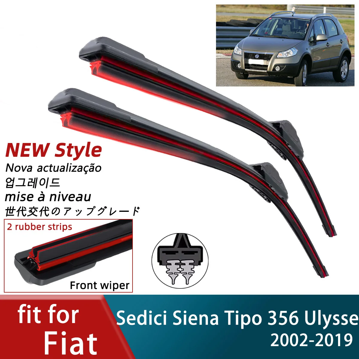 Double Rubber Car Wipers for FIAT Sedici Siena Tipo 356 Ulysse Front Wiper Blades Brushe Cutter Accessorie Windscreen Wipers
Double Rubber Car Wipers for FIAT Sedici Siena Tipo 356 Ulysse Front Wiper Blades Brushe Cutter Accessorie Windscreen Wipers