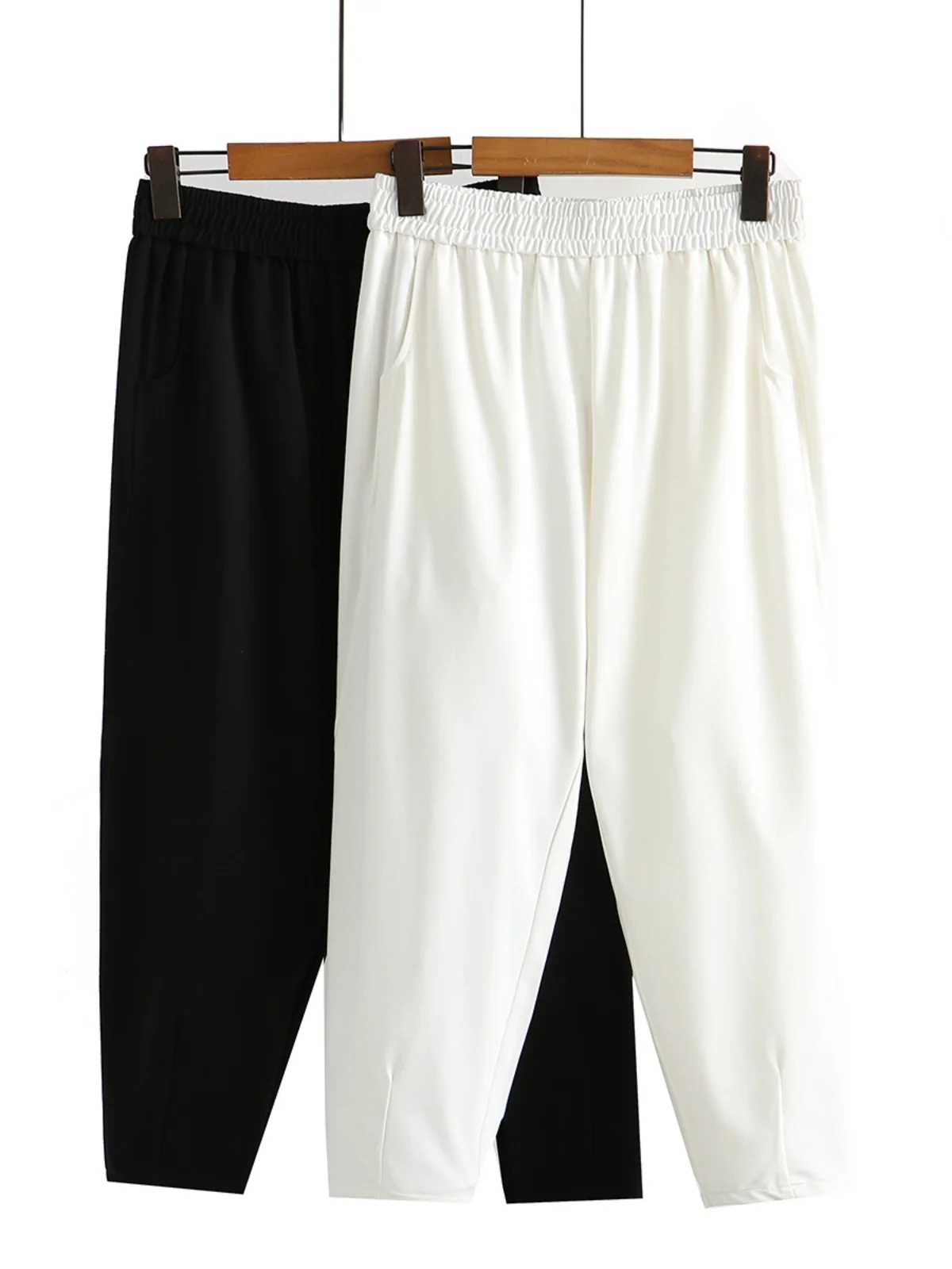 Summer 2023 Women's Casual Harem Pants Elastic Waist Slimming Stretchy Nine-Point Loose-Fit Trousers High Waist Cotton Polyester
Summer 2023 Women's Casual Harem Pants Elastic Waist Slimming Stretchy Nine-Point Loose-Fit Trousers High Waist Cotton Polyester