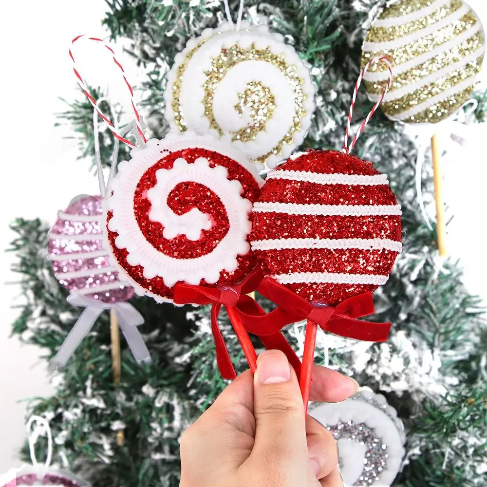 Large Christmas Lollipop Pendant Foam Red White Sequins Lollipop Ornament Exquisite Cartoon Xmas Candy Hanging Decor
Large Christmas Lollipop Pendant Foam Red White Sequins Lollipop Ornament Exquisite Cartoon Xmas Candy Hanging Decor