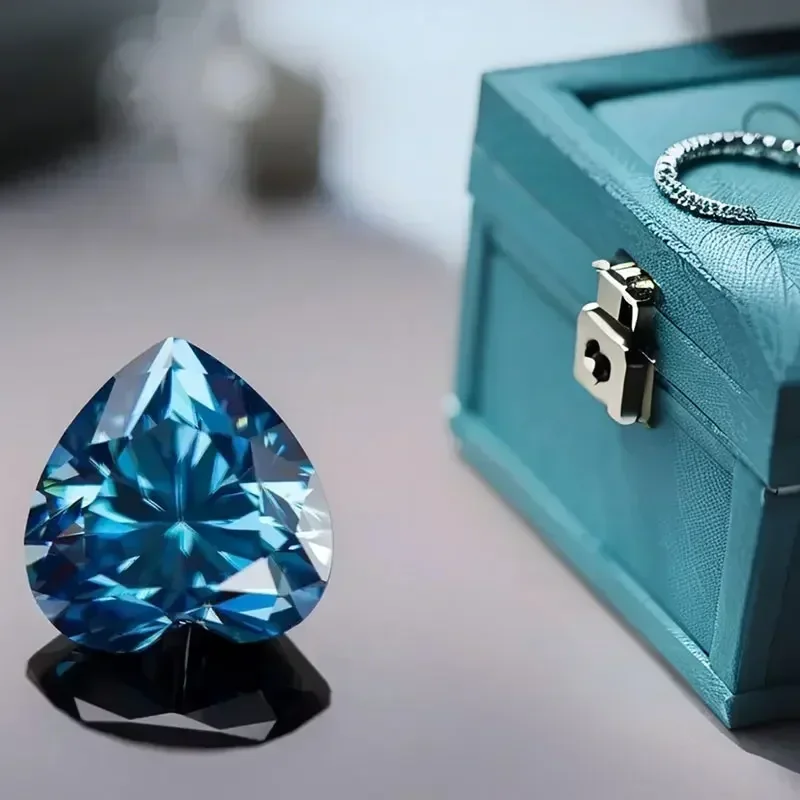 NEW Sapphire Blue Color Moissanite Stone Heart Cut Lab Artificial Gemstone For Advanced Jewelry Making Material With Certificate
NEW Sapphire Blue Color Moissanite Stone Heart Cut Lab Artificial Gemstone For Advanced Jewelry Making Material With Certificate