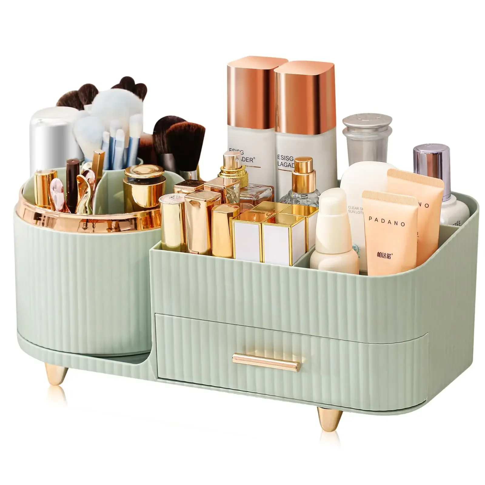 Makeup Brush Holder Large Capacity Skincare Organizer Makeup Organizer Countertop with Drawers 360 Rotating for Vanity Desk NEW
Makeup Brush Holder Large Capacity Skincare Organizer Makeup Organizer Countertop with Drawers 360 Rotating for Vanity Desk NEW
