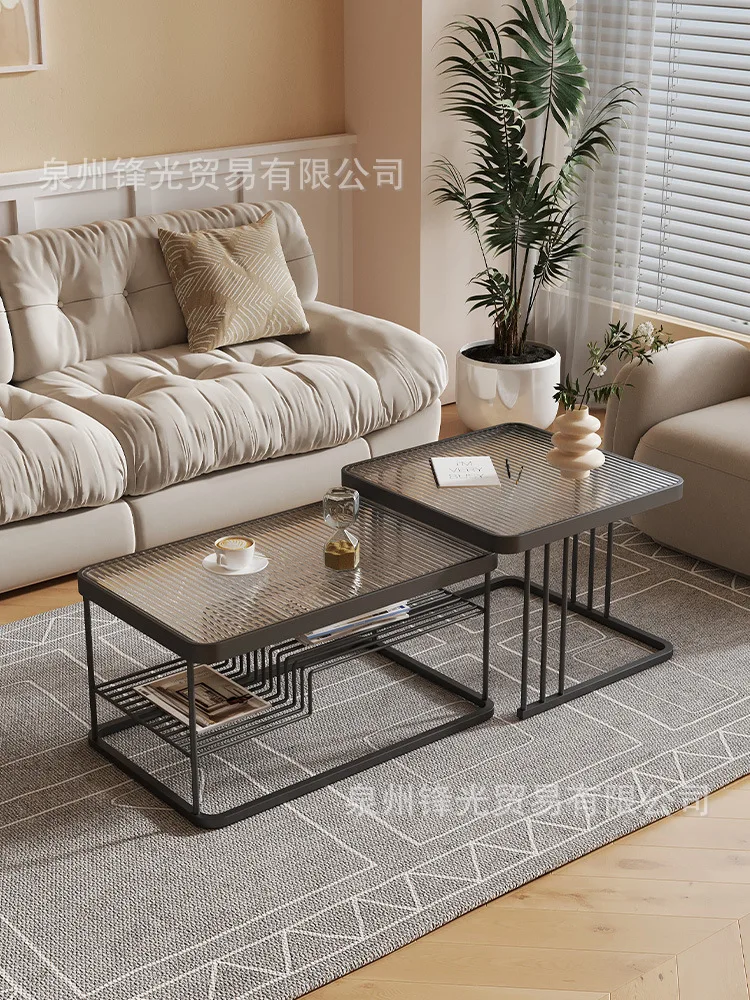 Cream style coffee table advanced sense glass light luxury modern square child and mother combination coffee table liv
Cream style coffee table advanced sense glass light luxury modern square child and mother combination coffee table liv