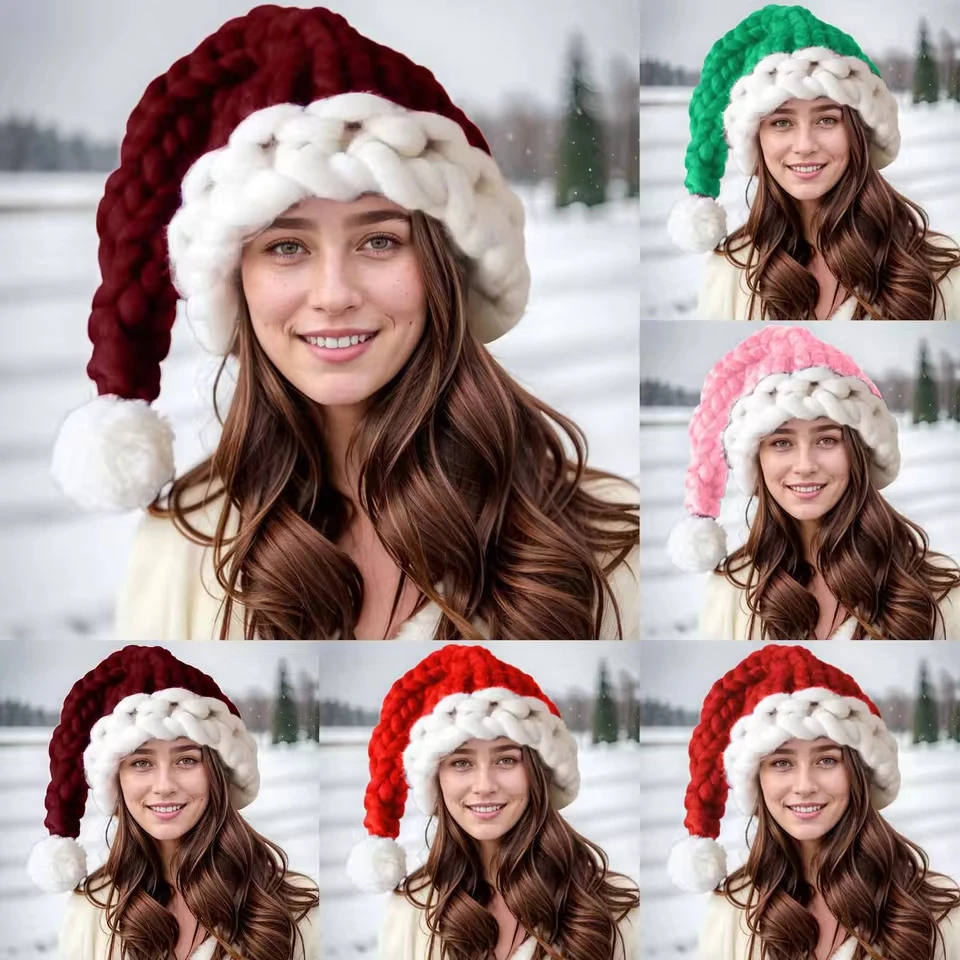Hand Woven Wool Santa Hat Men And Women Solid Color Thick Wool Christmas Hat Party Christmas Hat Winter Cotton Hat
Hand Woven Wool Santa Hat Men And Women Solid Color Thick Wool Christmas Hat Party Christmas Hat Winter Cotton Hat