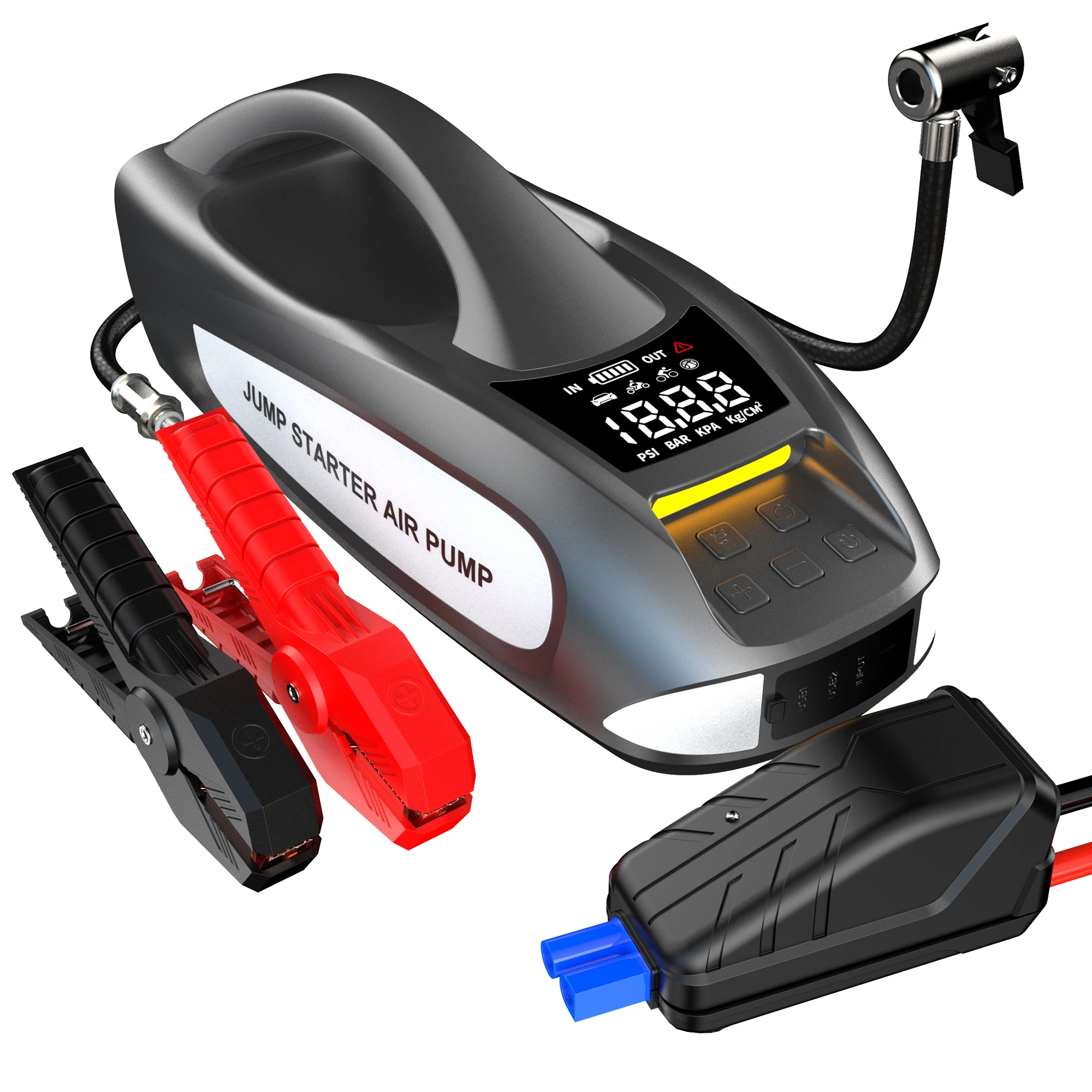 Portable Car Battery Booster Jump Starter 27000mAh Power Bank Charger Lithium Battery Pack Digital Emergency Lighting Air Pump
Portable Car Battery Booster Jump Starter 27000mAh Power Bank Charger Lithium Battery Pack Digital Emergency Lighting Air Pump