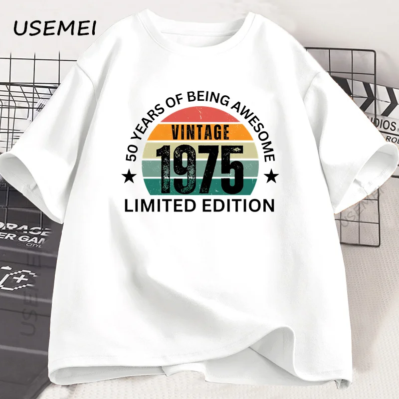 50th Birthday Gift Clothes Made in 1975 Vintage T Shirt Men Women 50 Years Old Birthday T-shirt Men Women Cotton Short Sleeve
50th Birthday Gift Clothes Made in 1975 Vintage T Shirt Men Women 50 Years Old Birthday T-shirt Men Women Cotton Short Sleeve