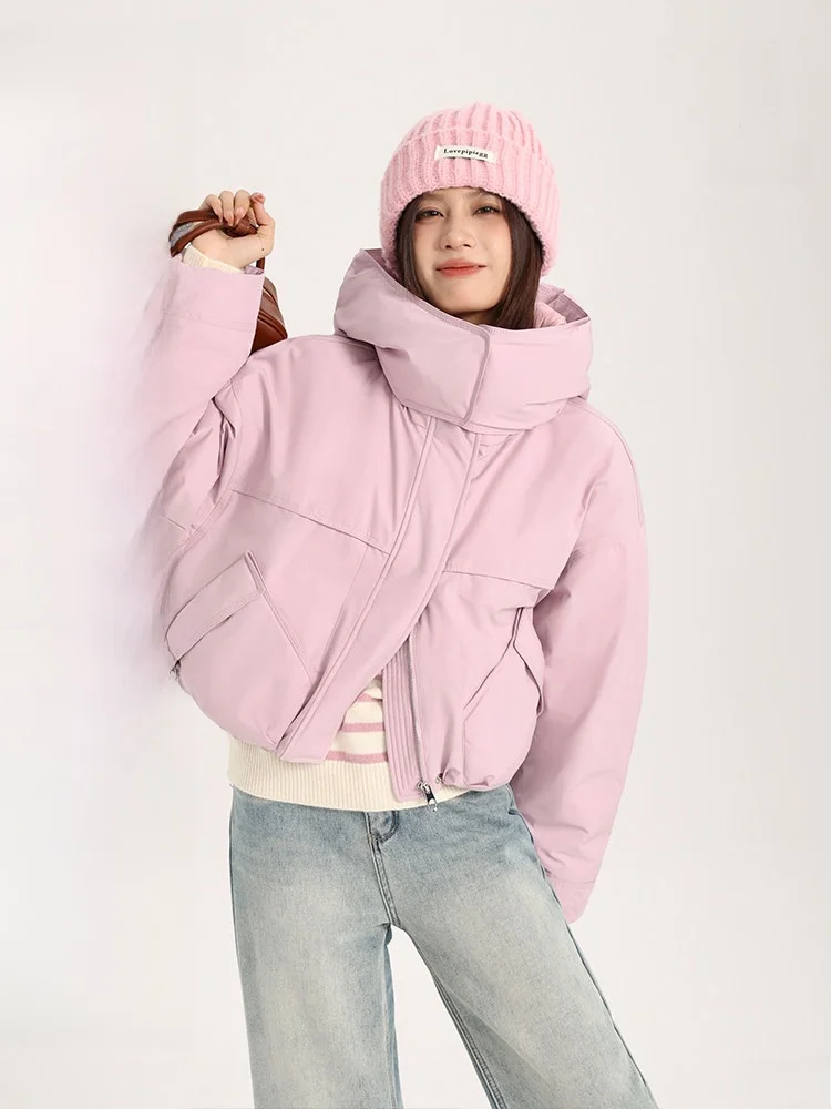Pink Hooded Short down Jacket Women's Workwear White Duck Feather Filled Commuter Style Korean Version Slim Fit Zipper Closure
Pink Hooded Short down Jacket Women's Workwear White Duck Feather Filled Commuter Style Korean Version Slim Fit Zipper Closure