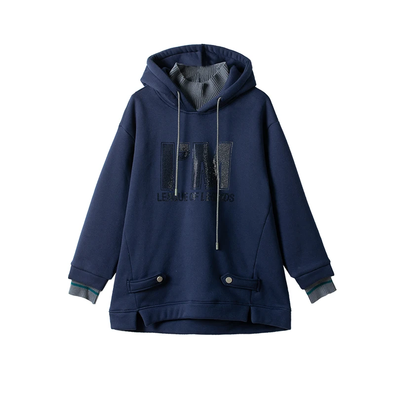 Women Fake Two-Piece Letter Hoodies Beaded Long Sleeve Loose Casual Pullovers Vintage Winter Fleece Sweatshirts Y2K 2024 New
Women Fake Two-Piece Letter Hoodies Beaded Long Sleeve Loose Casual Pullovers Vintage Winter Fleece Sweatshirts Y2K 2024 New