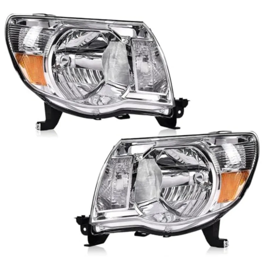 Headlights Assembly Left and Right Compatible with Tacoma 2005-2011 Bumper Front Headlamp Clear lens Chrome Housing Amber Refle
Headlights Assembly Left and Right Compatible with Tacoma 2005-2011 Bumper Front Headlamp Clear lens Chrome Housing Amber Refle